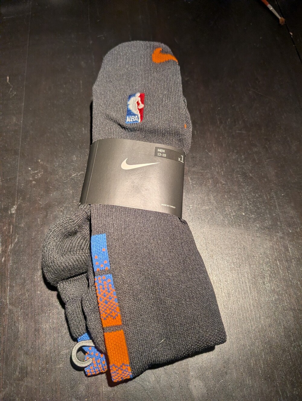 Nike NBA Team Issued New York Knicks Basketball Socks Size XL